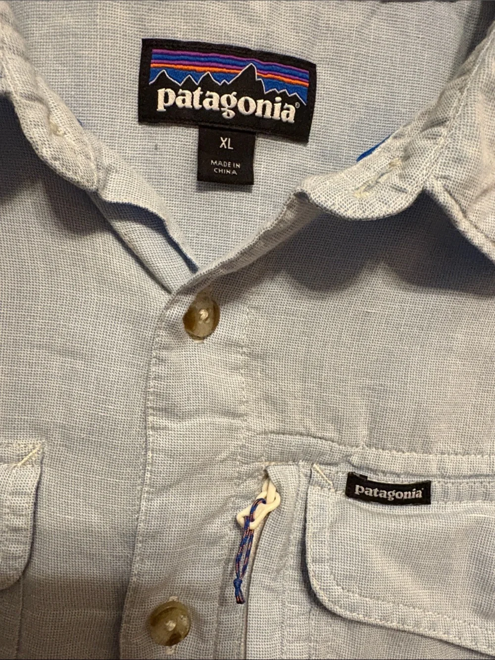 Patagonia Light Blue Men's Shirt Jacket with Chest Pockets (more blue than pic)